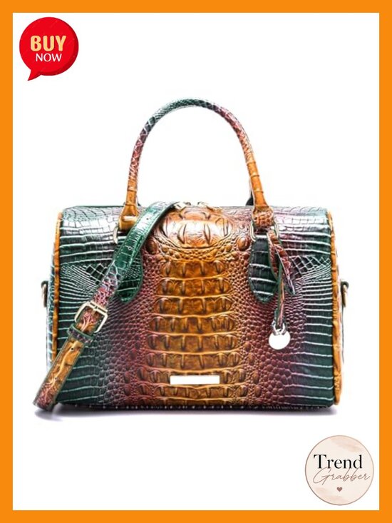 Handbags - Vegan Leather Crocodile-Embossed Tote Bag Crossbody Purse